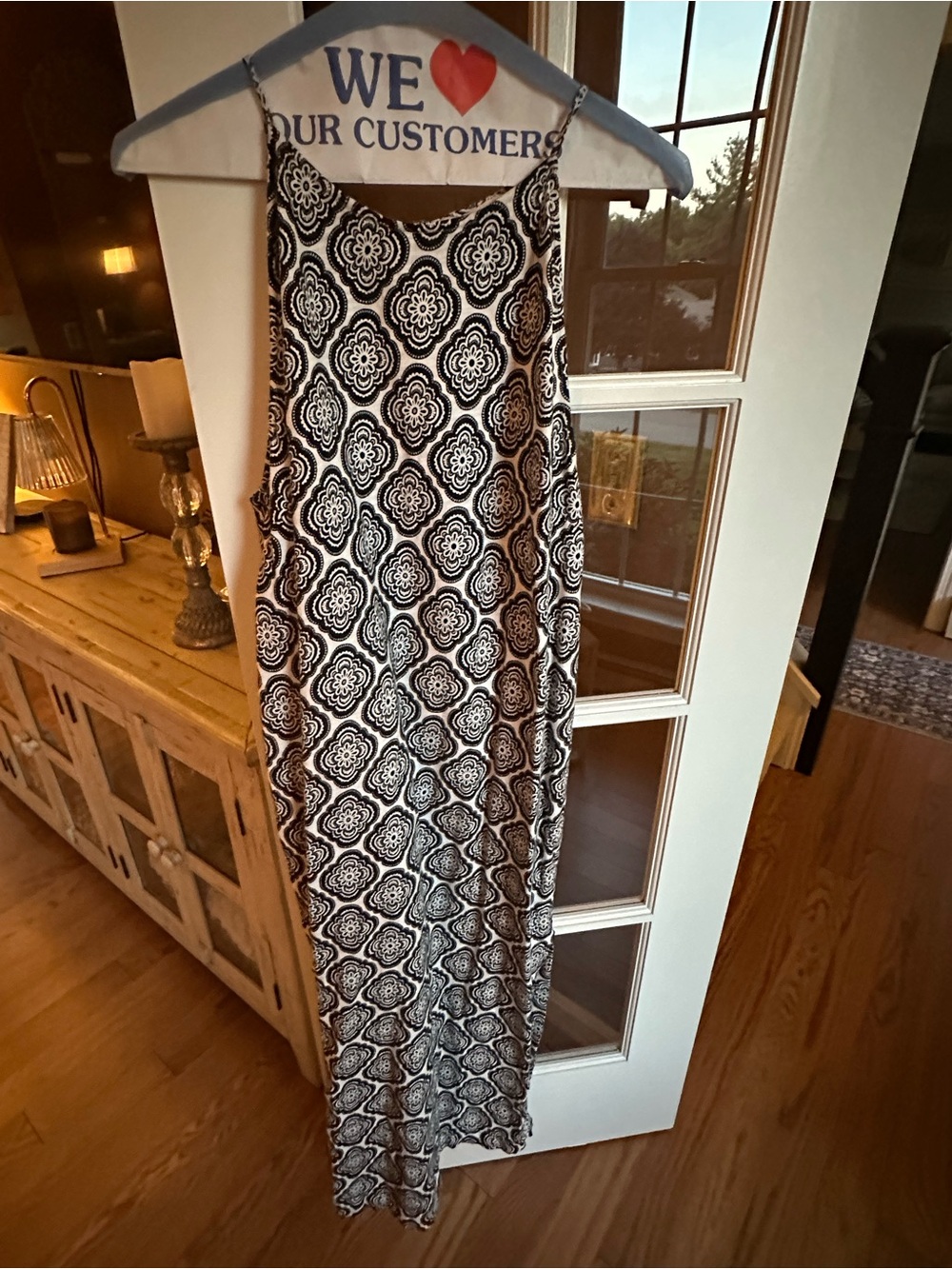Black and White Patterned Maxi dress - Boden 12R